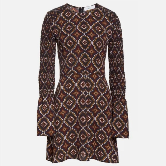 A.L.C. Alexa A line Long Sleeve Brown silk dress - Picture 3 of 7